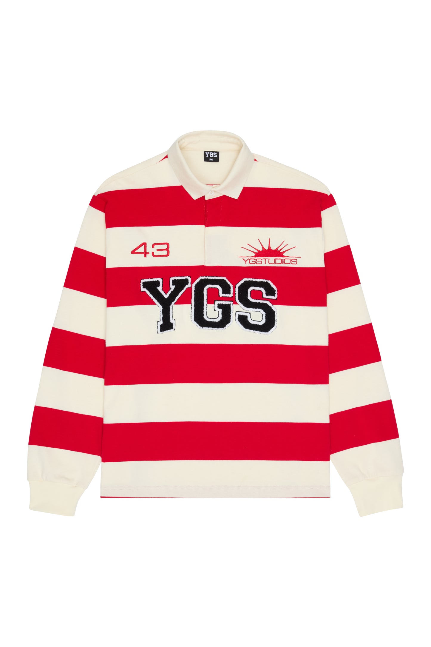 YG POLO LONGSLEEVE (WHITE & RED)