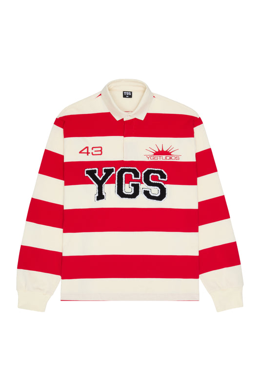 YG POLO LONGSLEEVE (WHITE & RED)