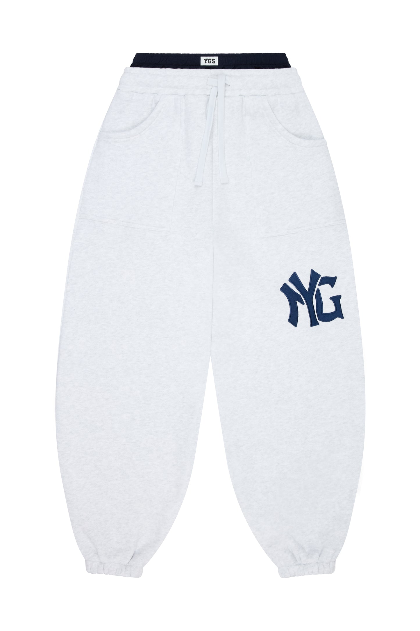 N-YG CUFFED SWEATS (HEATHER GREY)