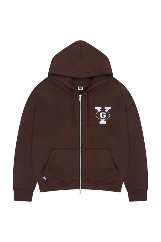 YG ZIP-UP HOODIE (BROWN)