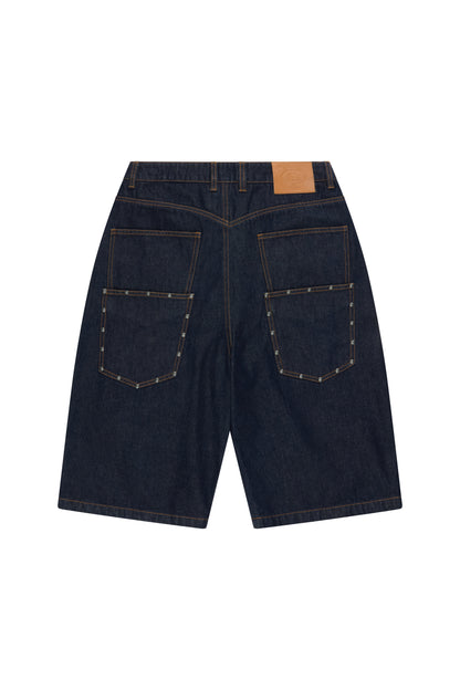 YG STUD RAW DENIM SHORTS