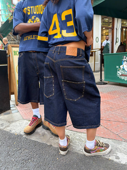 YG STUD RAW DENIM SHORTS