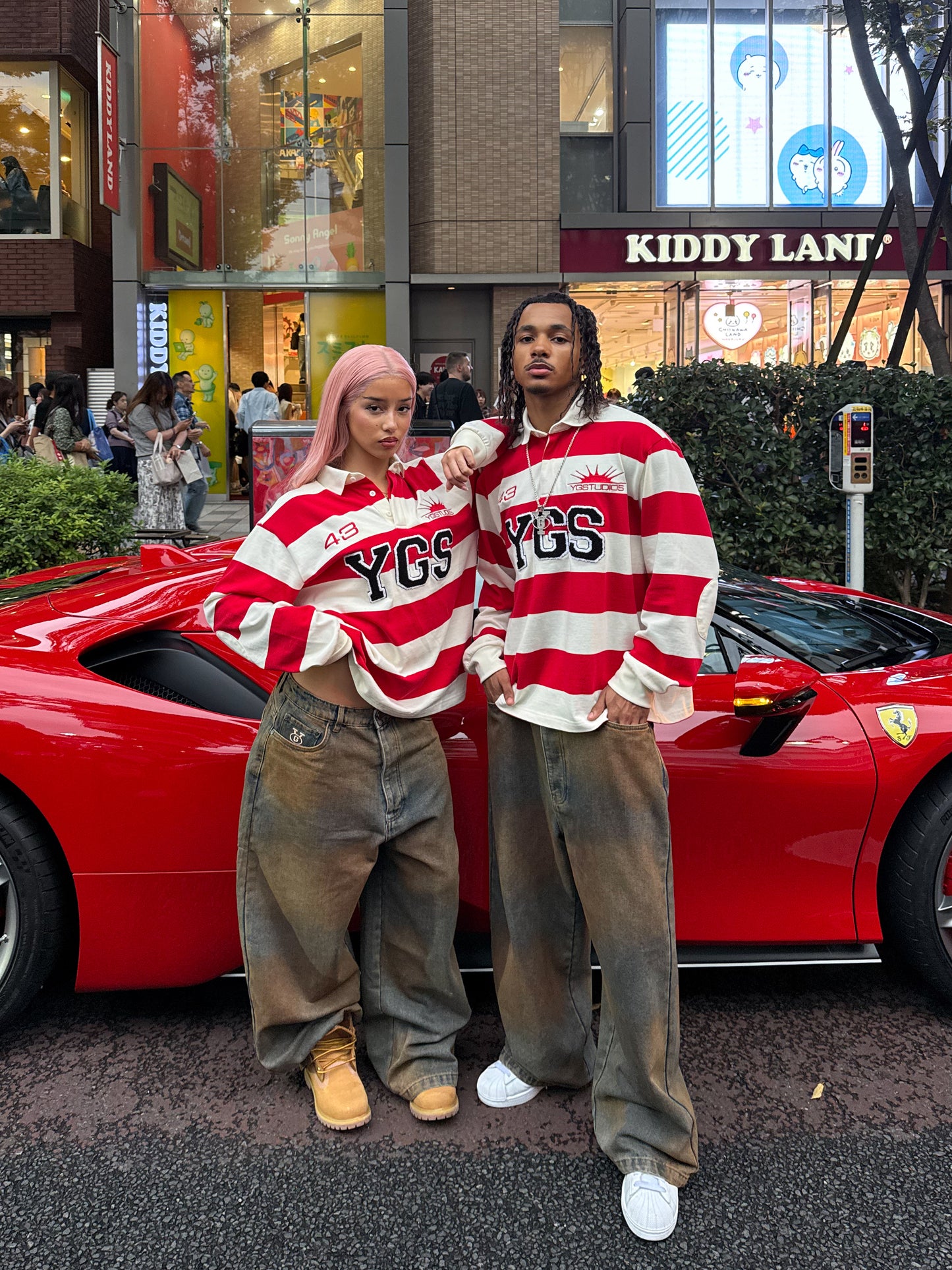 YG POLO LONGSLEEVE (WHITE & RED)