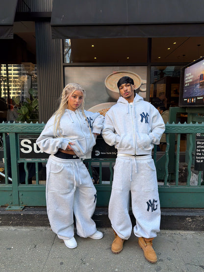 N-YG CUFFED SWEATS (HEATHER GREY)